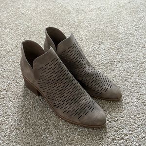 Gray suede mini boot